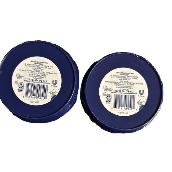 SET OF 2 Dove 72 Hour Intensive Cream‎ Nourishing Care 75ml 2.53 fl oz - Picture 3 of 3